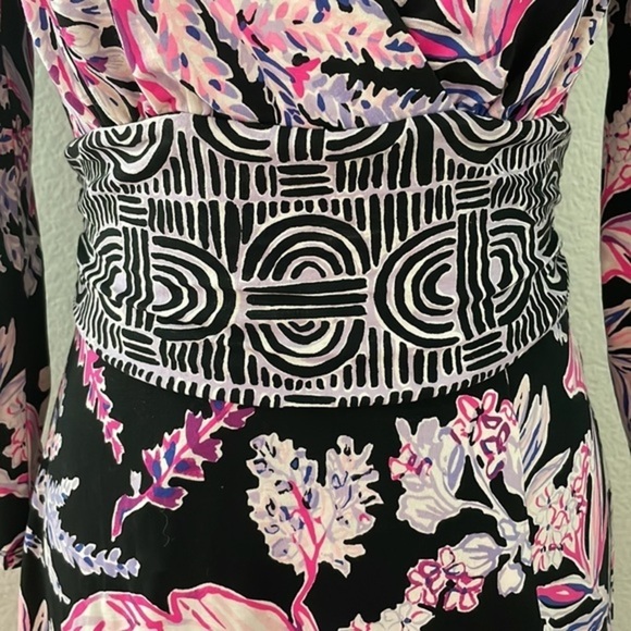 $218 Lilly Pulitzer Fleuris Midi Dress In Onyx 0014 - Picture 3 of 12